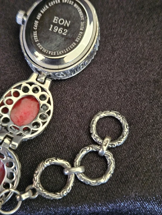 Eon 1962 Set, Sponge Coral Swiss Movement Watch And Bracelet in Sterling Silver - Picture 6 of 13